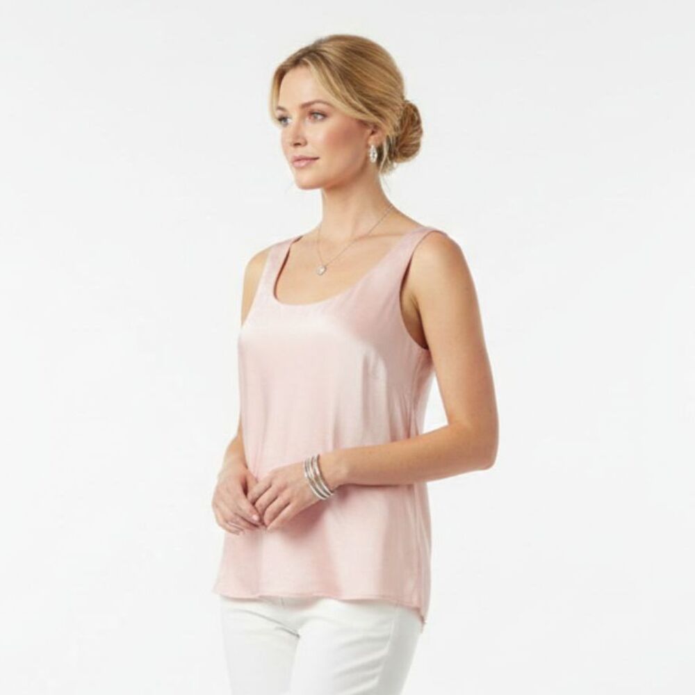 Kasper 100% Silk Pink Pastel Basic Sleeveless Tank Top 14